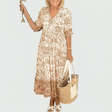 Constance | Lilleline Piiri-Prindi Midi Kleit Tiered Hemiga