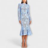 Freya – Elegantne Midi Kleit Lillelises Pitsis