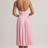 Pastellroosa A-Line Midaxi Kleit