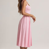 Pastellroosa A-Line Midaxi Kleit
