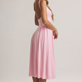 Pastellroosa A-Line Midaxi Kleit