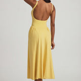 Modal A-line Midaxi Kleid Pastel Kollases