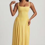 Modal A-line Midaxi Kleid Pastel Kollases