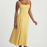 Modal A-line Midaxi Kleid Pastel Kollases