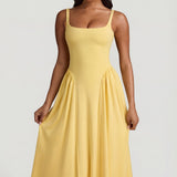 Modal A-line Midaxi Kleid Pastel Kollases