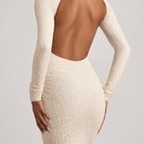 Kortsudega Seljatu Lace Maxi Kleidiv Ivory