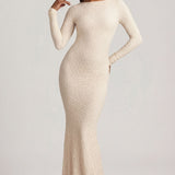 Kortsudega Seljatu Lace Maxi Kleidiv Ivory