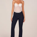 Bandeau nööriga korsett top valges
