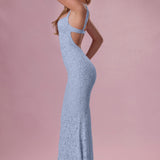 Lace Sweetheart-Neck Gown in Sky Blue
