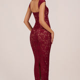 Südamlik Maxi Kleid viinamarjavärvi