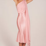 Salliga Detailiga Midaxi Kleid Blush Roosas