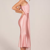 Salliga Detailiga Midaxi Kleid Blush Roosas