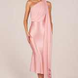 Salliga Detailiga Midaxi Kleid Blush Roosas