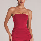 Bandeau Longline Top kirsi punases