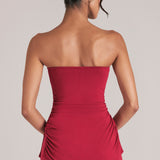 Bandeau Longline Top kirsi punases