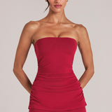 Bandeau Longline Top kirsi punases