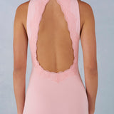 Moodne Halterneck Maxi Kleit Roosa