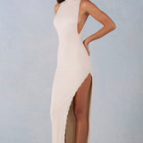 Modal Halterneck Maxi Kleidiv Ivory