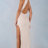 Modal Halterneck Maxi Kleidiv Ivory