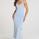 Modal Halterneck Midaxi Kleid helesinis