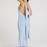 Modal Halterneck Midaxi Kleid helesinis