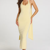 Modal Halterneck Midaxi Kleit Pastel Kollases