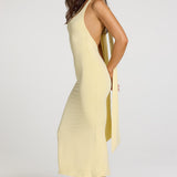 Modal Halterneck Midaxi Kleit Pastel Kollases