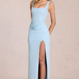 Pitskorviga Maxi Kleid Powder Blue