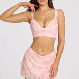 Kaunistatud Bralette Pehme Roosa Ombre'is