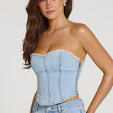 Denim Corset Top heledast denimist