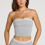 Modal Lace-Trim Bandeau Top Hallis