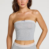 Modal Lace-Trim Bandeau Top Hallis