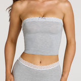 Modal Lace-Trim Bandeau Top Hallis