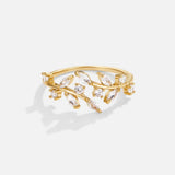 18K Kuld Kristall Viinering