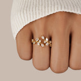18K Kuld Kristall Viinering