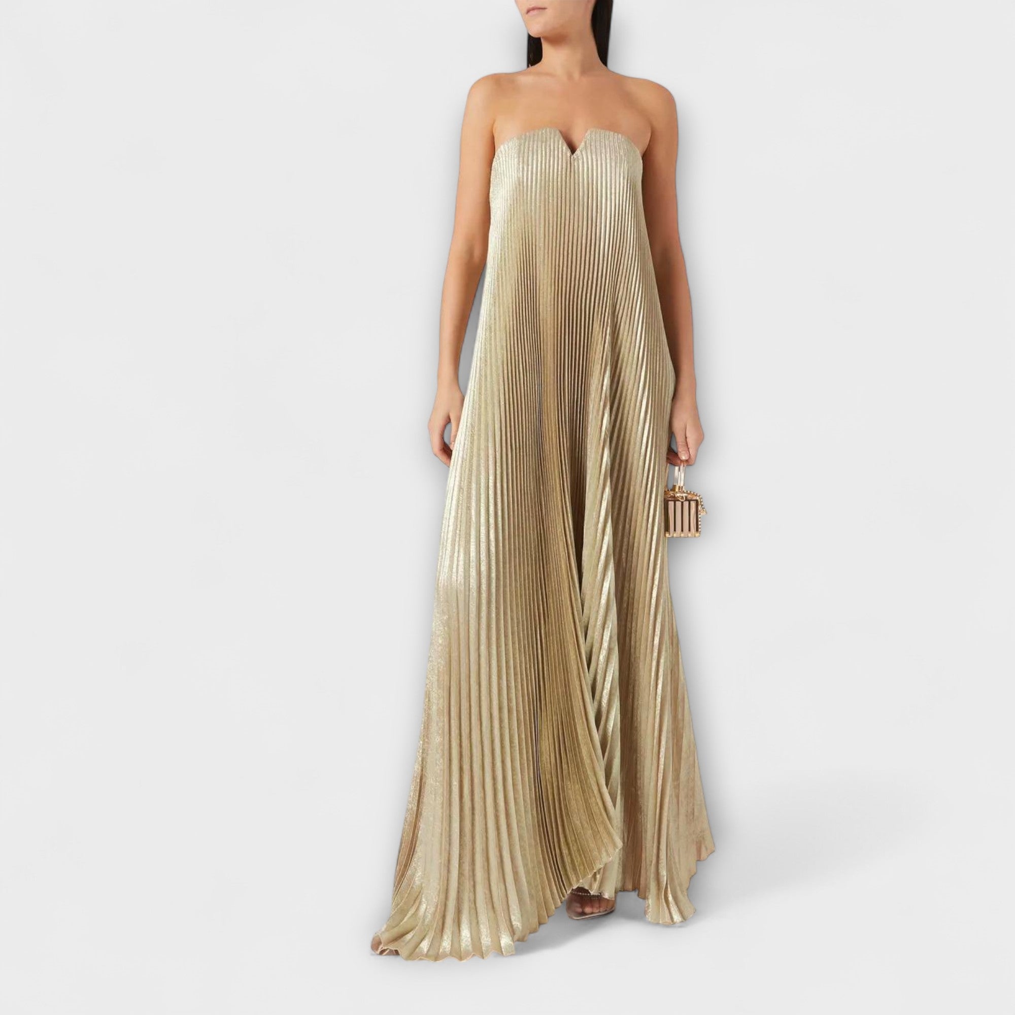 Michelle - Südamlik Maxi Kleid oranžides lilledes