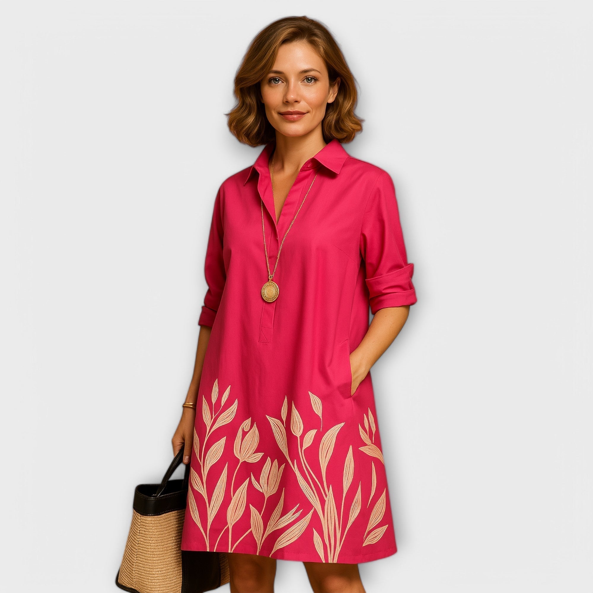 Moodne Särgidress Kraega ja Kolmeveerandsleeved