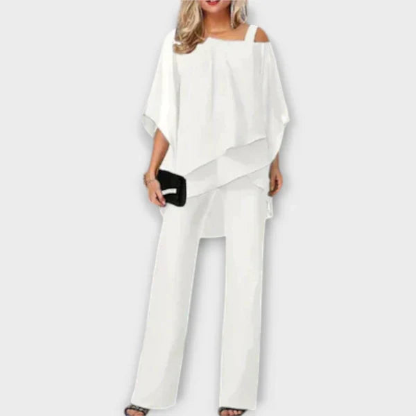 Celeste | Elegantne Šifoon Jumpsuit Komplekt