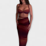 Jane - Stiilne gradientpitsi crop top ja ülekleit