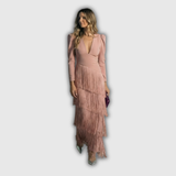 Clara | Elegantne Pika Varrukaga Frantsi Maxi Kleid