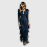 Clara | Elegantne Pika Varrukaga Frantsi Maxi Kleid