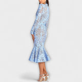 Freya – Elegantne Midi Kleit Lillelises Pitsis