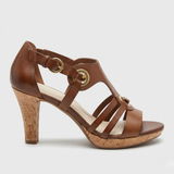 Carla™ | Nahast rihmadega kork-kandilised ortopeedilised kontsad