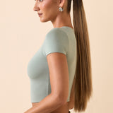 Cap Sleeve Crop Top suitses Roheline