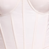 Valge vinüülist korsetti crop top