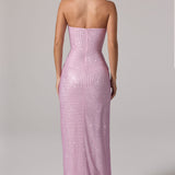 Kaunistatud Bandeau Cowl-Waist Maxi Kleid Lavenderis