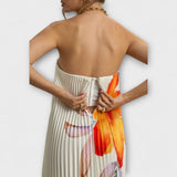 Michelle - Südamlik Maxi Kleid oranžides lilledes