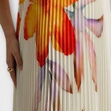 Michelle - Südamlik Maxi Kleid oranžides lilledes
