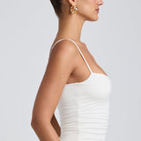 Valge modal ruched kihiline top