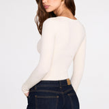 Ribbed Modal Ruched Pika Varrukaga Topp Ebe